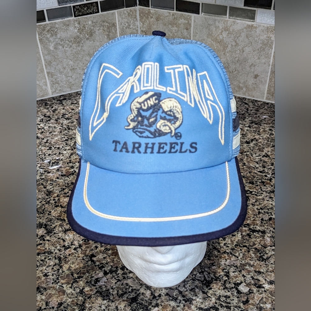 UNC Carolina Tarheels 3 Stripe Striper Original Vintage Trucker Hat Made in USA